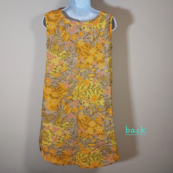 Vintage Handmade Orange, Pink, Tan, Yellow Floral Dress, size medium - Picture 8 of 8